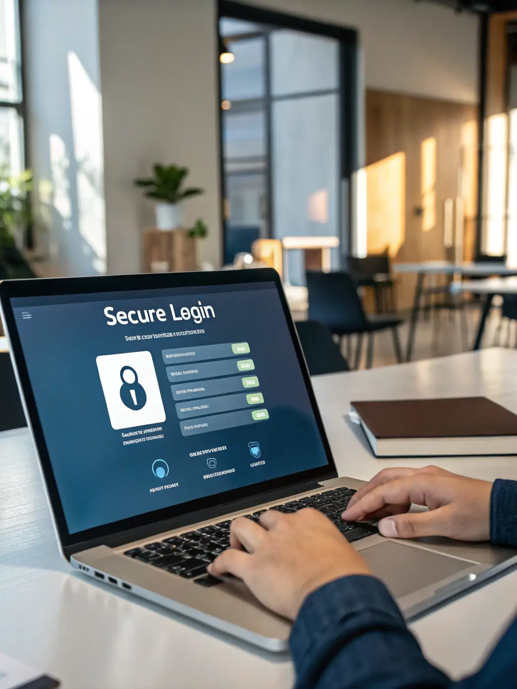 Image of a login screen for a secure client portal with a modern interface, used to showcase Ali Global Solutions' Secure Client Portals.
