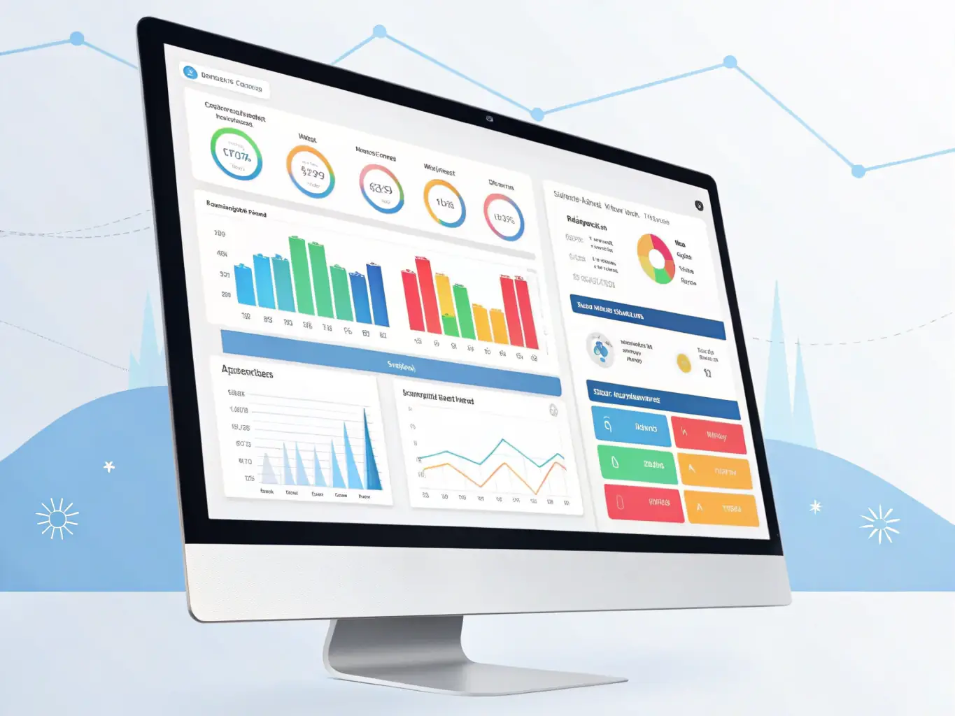 Screenshot of a sleek, user-friendly online dashboard displaying sales, operations, and analytics panels, showcasing the Business Management Dashboard.