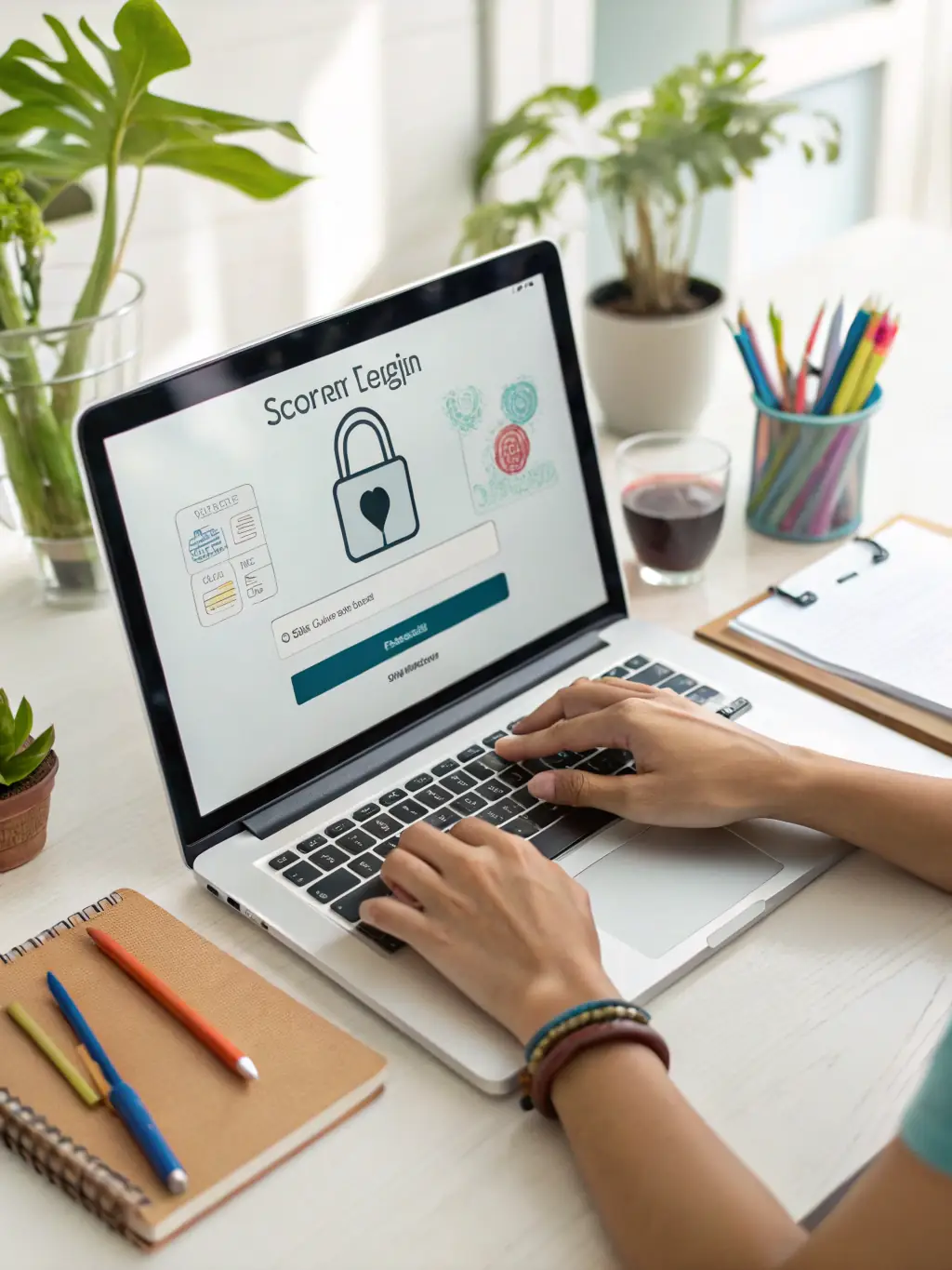 Image of a login screen for a secure client portal with a modern interface, ensuring data security and privacy.